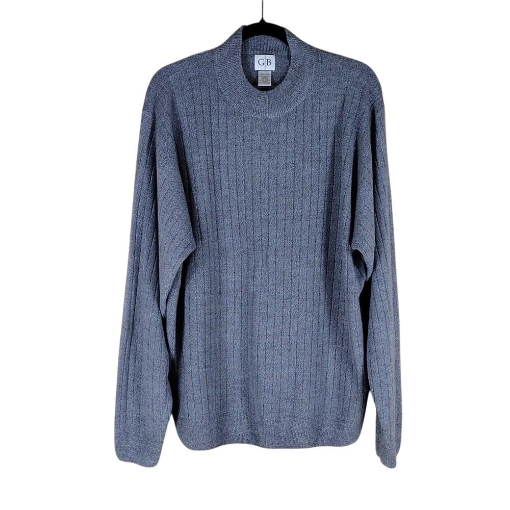 Geoffrey Beene Men’s XXL Charcoal Gray Crewneck Sweater Y2K Preppy Stretch